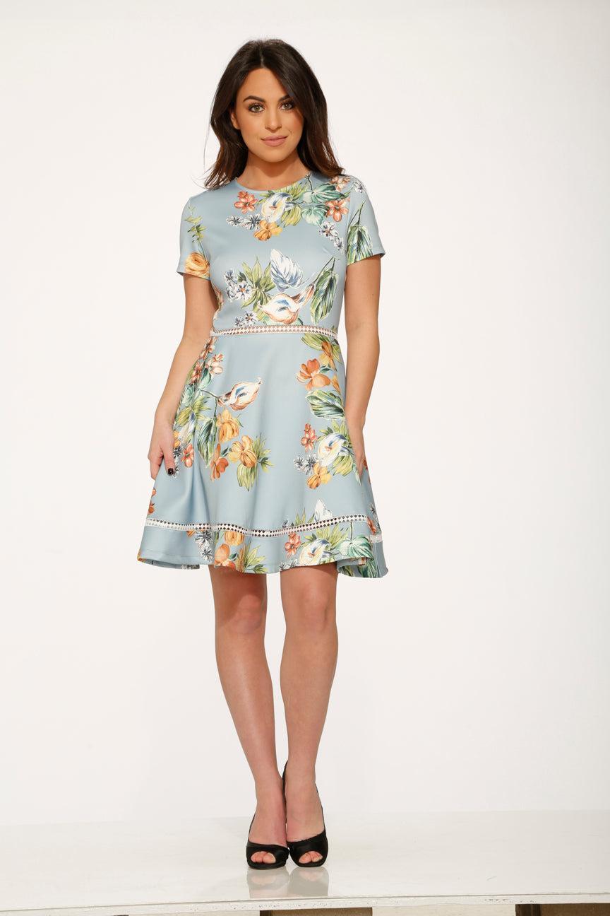Mint Floral Swing Dress Product Image