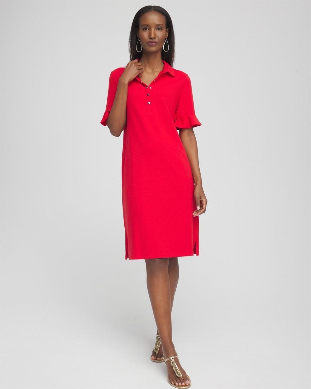 Zenergy® UPF Ruffle Sleeve Polo Dress Product Image