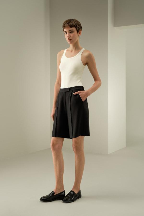 Silk-Wool Blend Polished Shorts Product Image