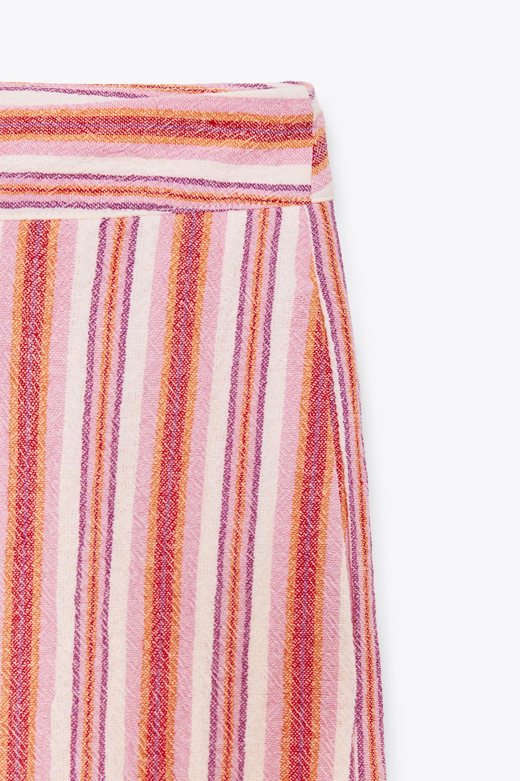 STRIPED WIDE RUSTIC PANTS Product Image