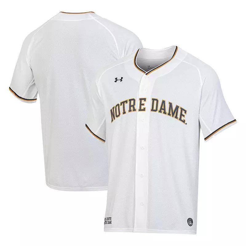 Men's Under Armour White Notre Dame Fighting Irish Replica Baseball Jersey,  Product Image