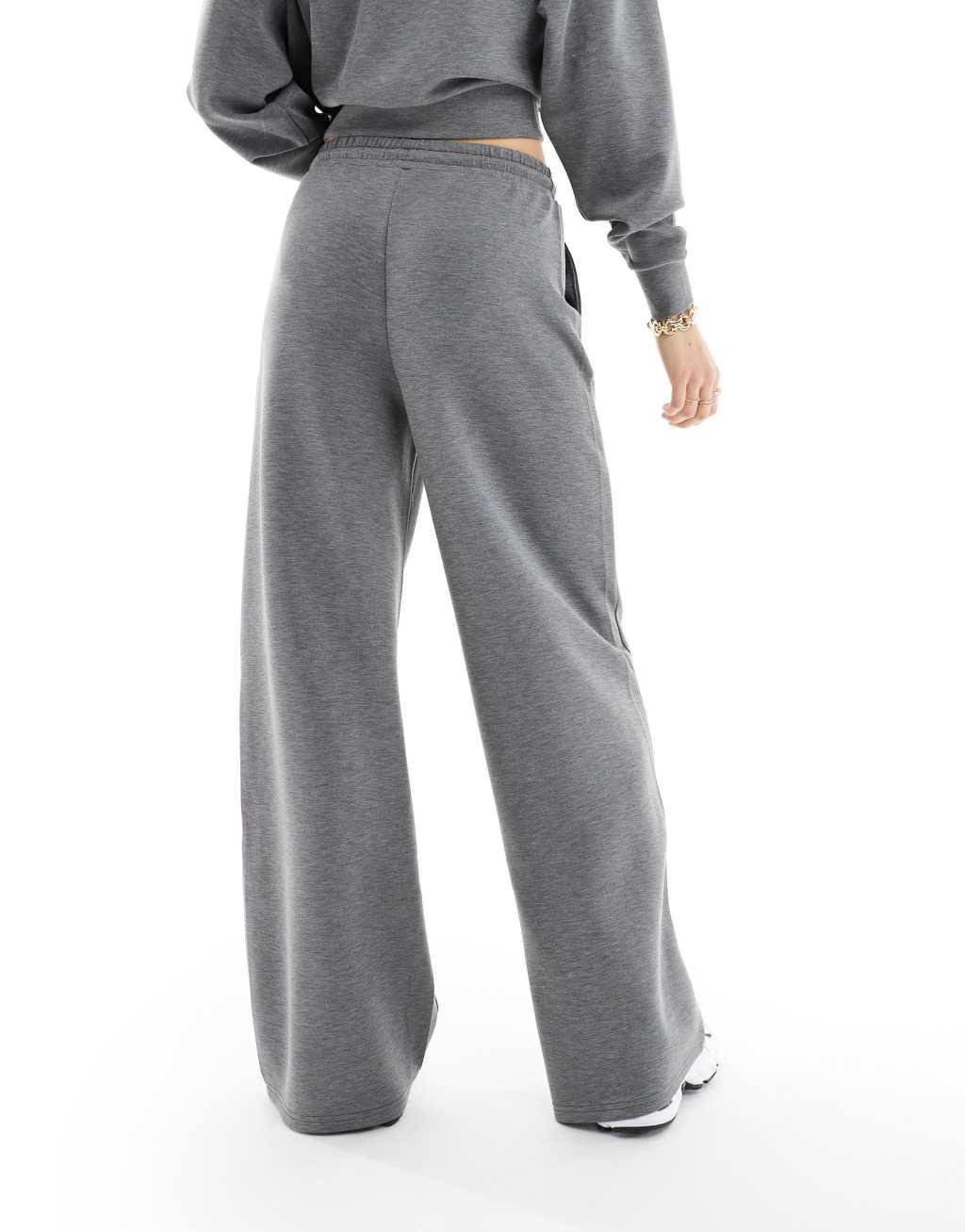 Stradivarius soft touch wide leg sweatpants in gray - part of a set Product Image