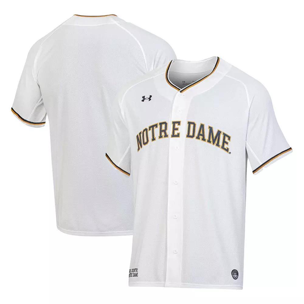 Men's Under Armour White Notre Dame Fighting Irish Replica Baseball Jersey,  Product Image