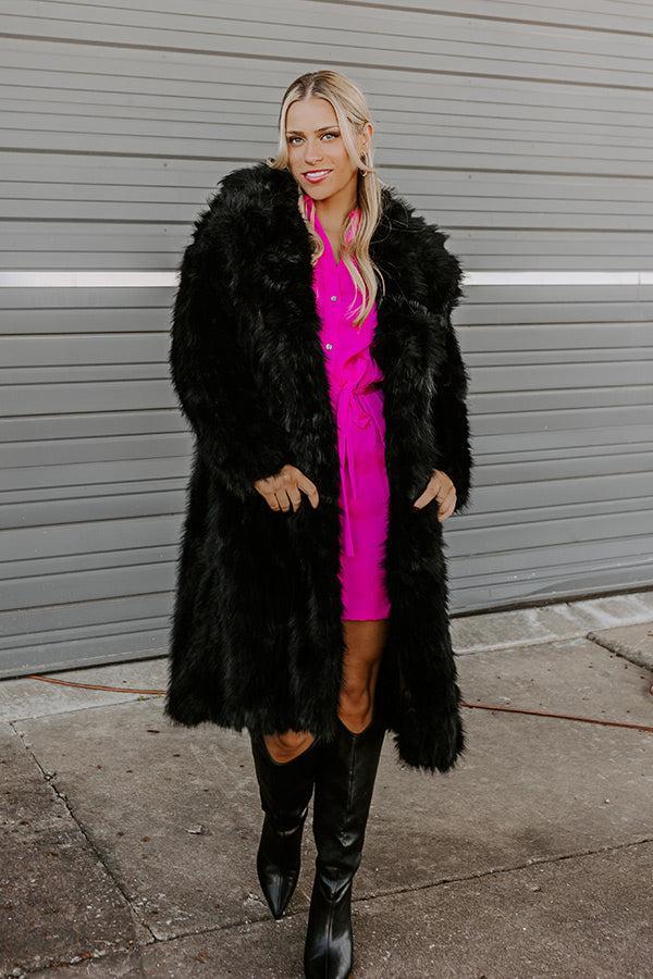 Gala Nights Faux Fur Coat In Black Product Image