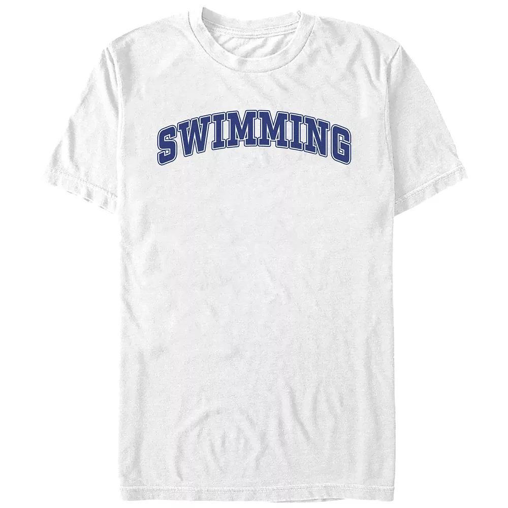 Men's Swimming Graphic Tee, Size: Large, White Product Image