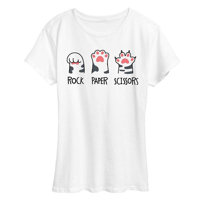 Women's Rock Paper Claws Graphic Tee, Girl's, Size: Large, White Product Image