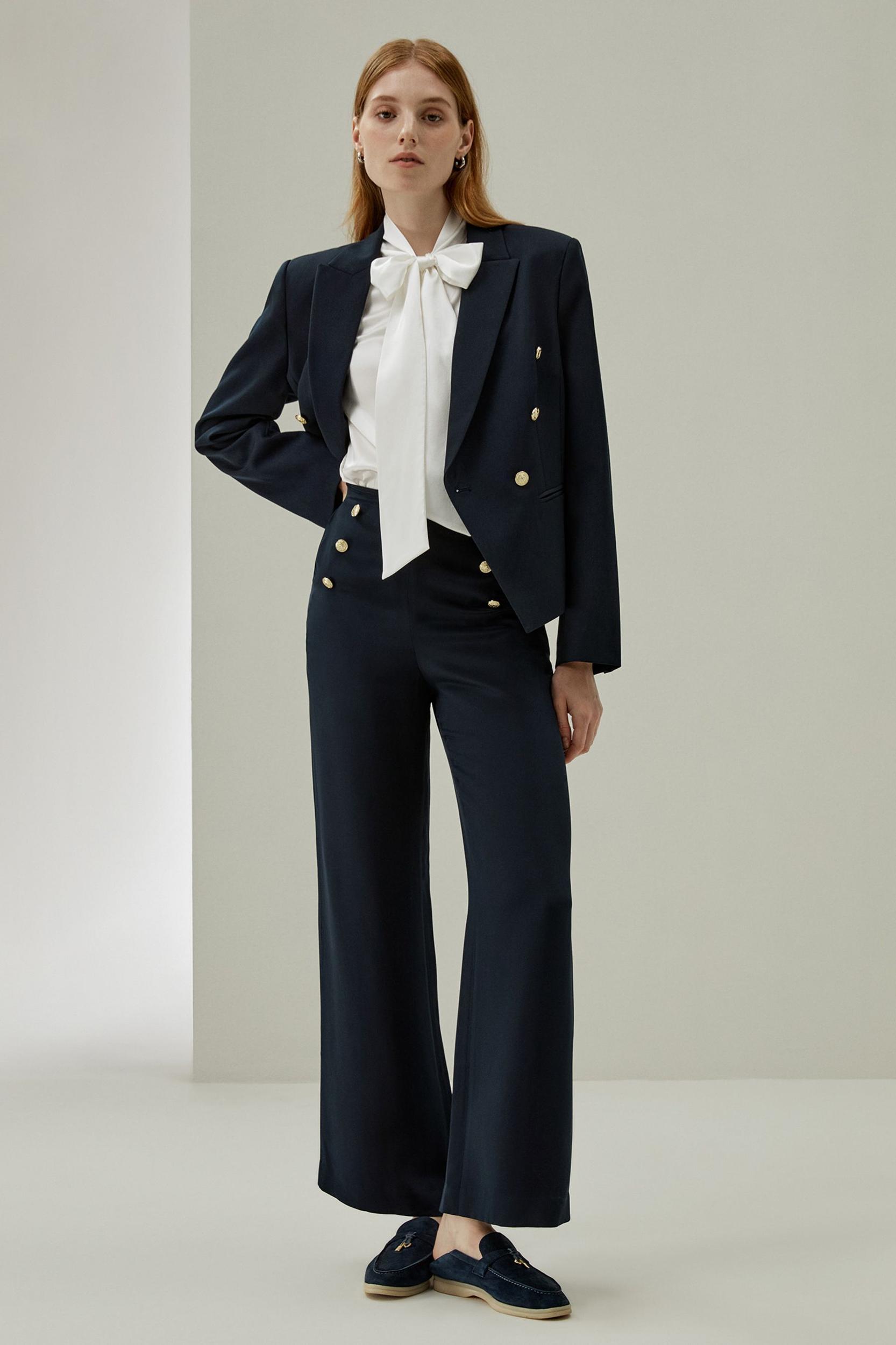 Women Bow-tie Neck Silk Blouse Product Image