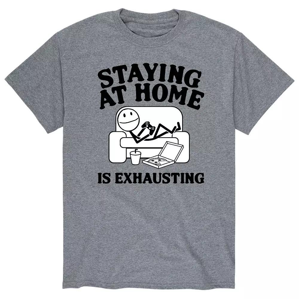 Men's Staying Home Is Exhausting Graphic Tee,  Product Image