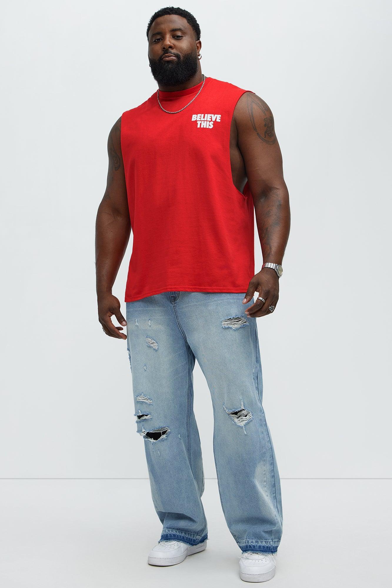Believe This Muscle Tee - Red Product Image