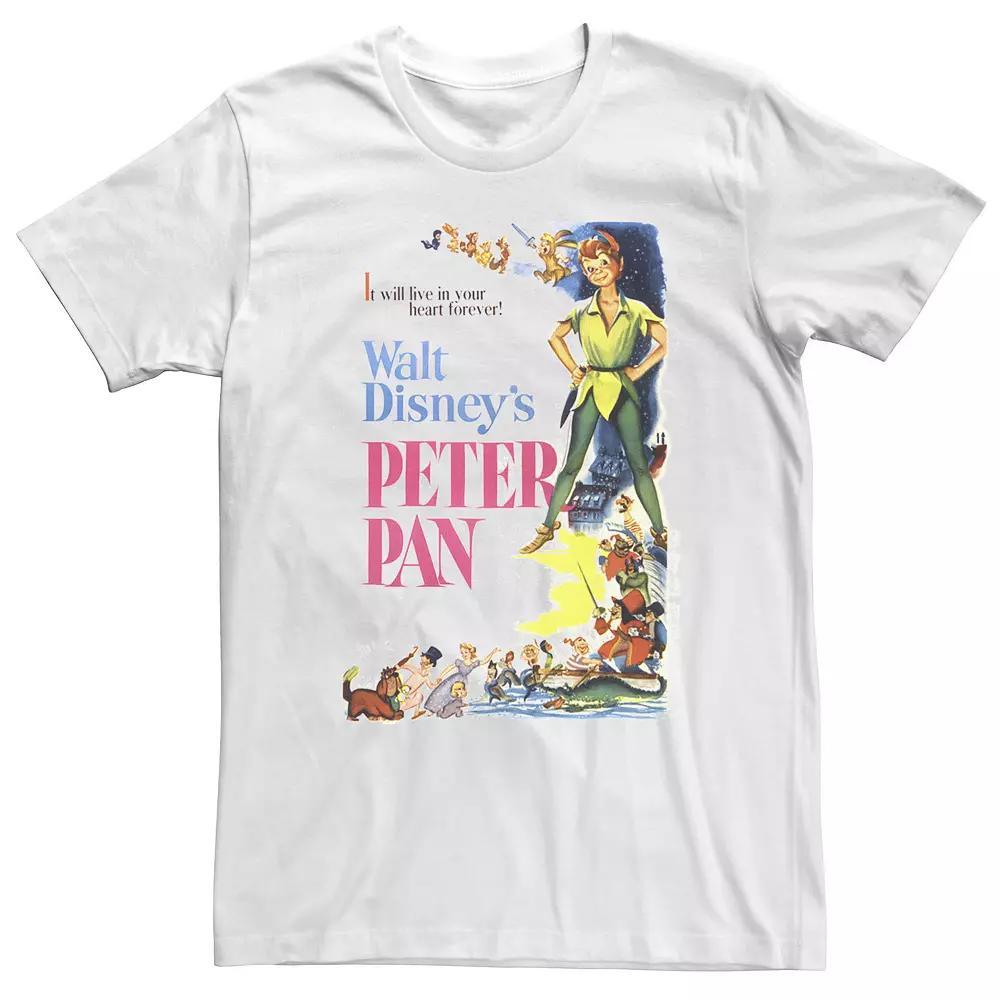 Big & Tall Disney Peter Pan Vintage Cartoon Poster Tee, Men's,  Product Image