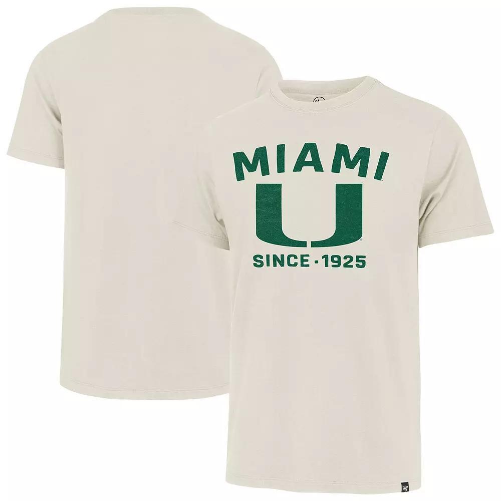 Men's '47 Cream Miami Hurricanes Duster Franklin T-Shirt, Size: XL, Beige Product Image