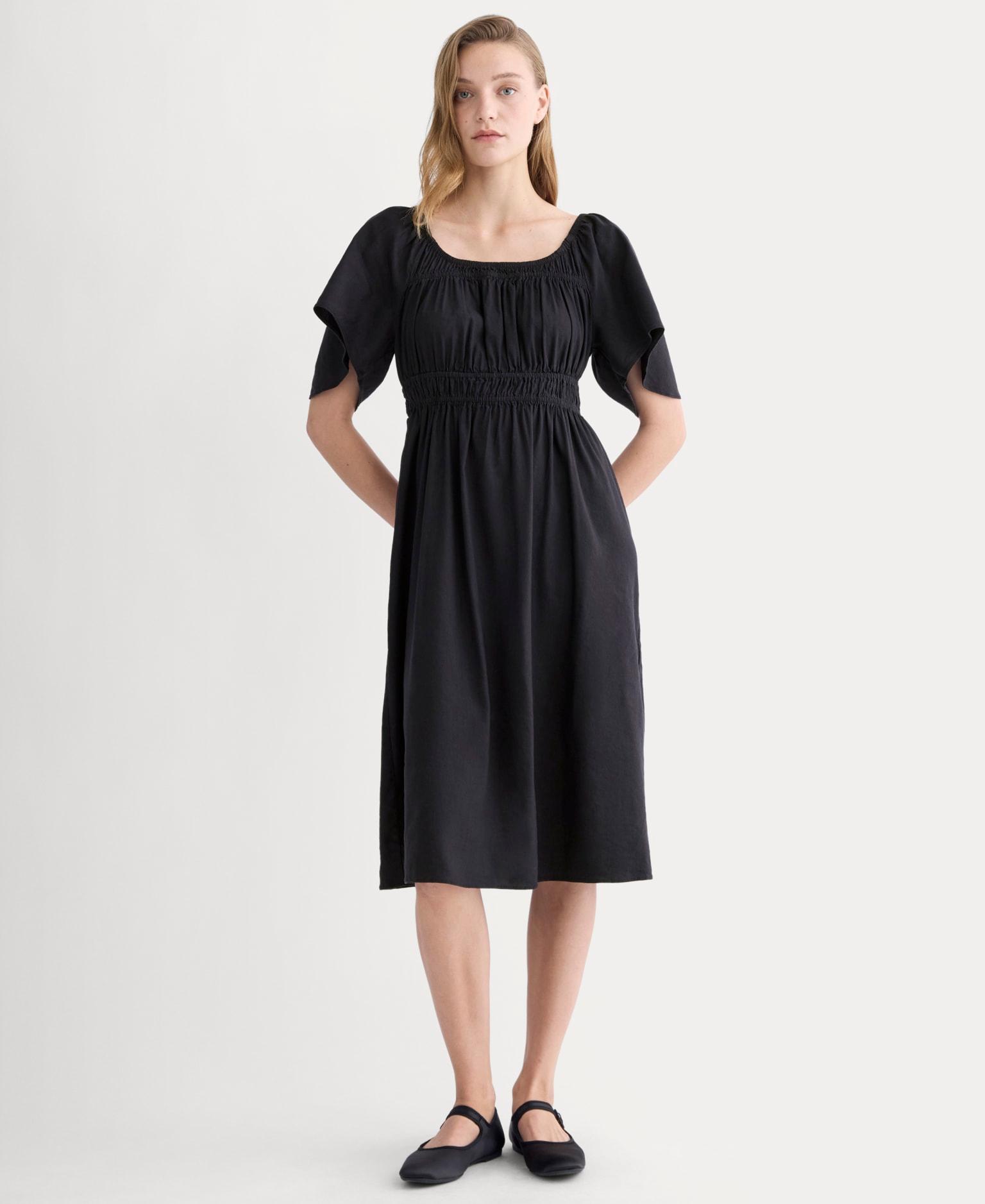 Womens Flutter-Sleeve Dress in Stretch Linen by Everlane Product Image