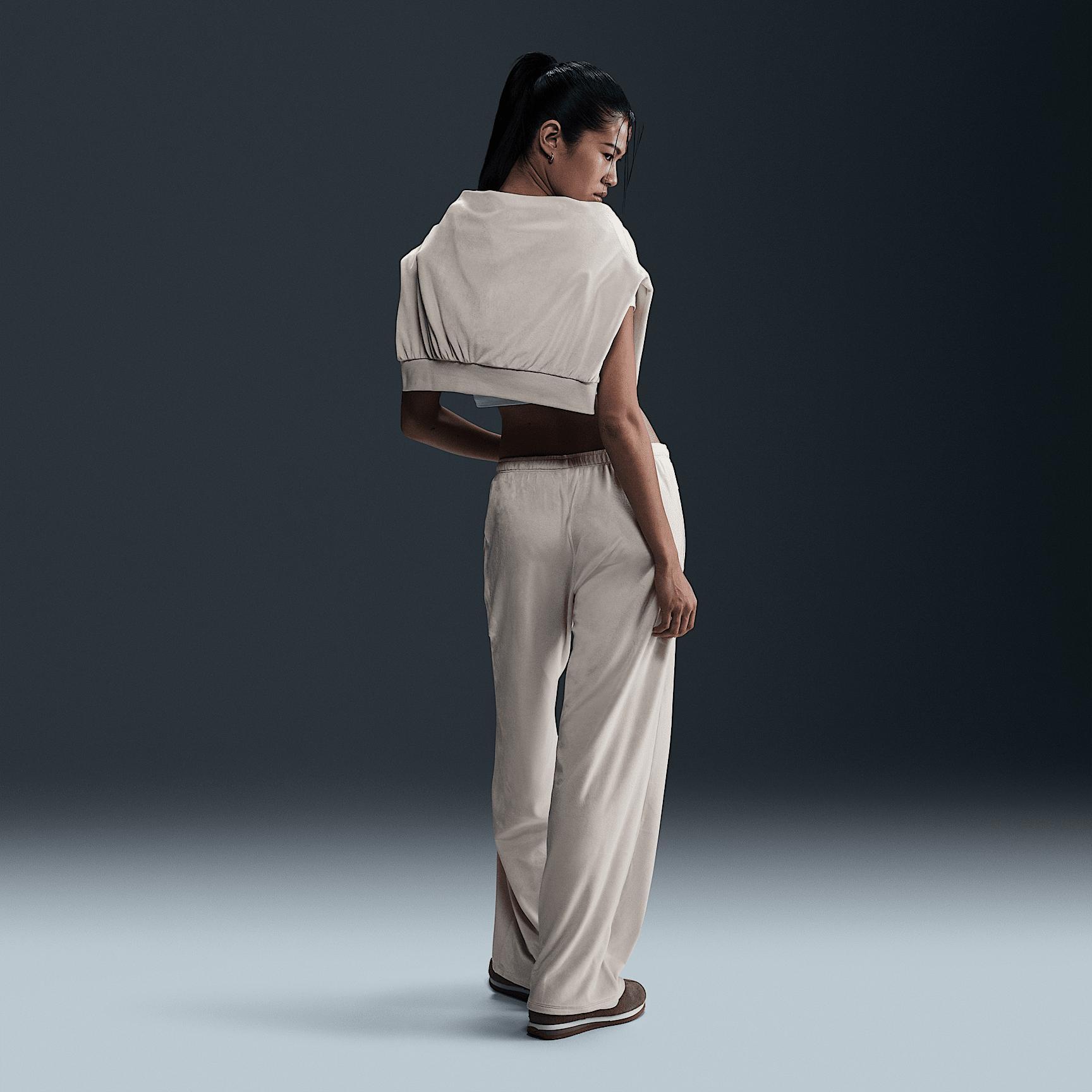 Womens Nike Sportswear Chill Knit Mid-Rise Velour Pants | HJ0922-233 Product Image