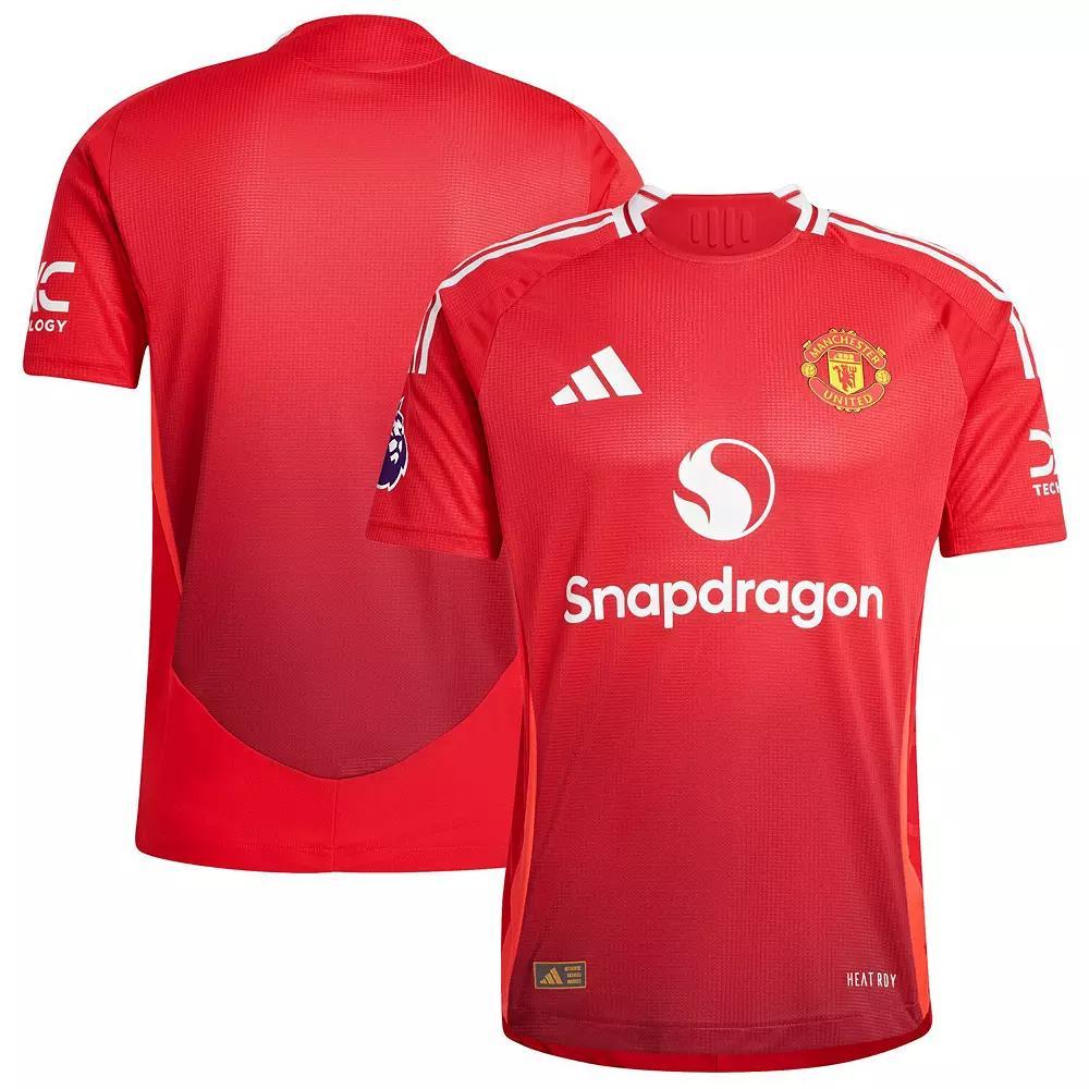 Men's adidas Red Manchester United 2024/25 Home Authentic Patch Jersey, Size: Medium, Man Red Product Image