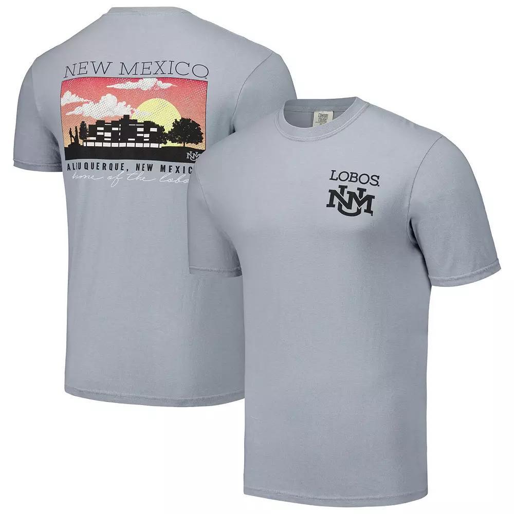 Men's Gray New Mexico Lobos Campus Scenery Comfort Color T-Shirt,  Product Image