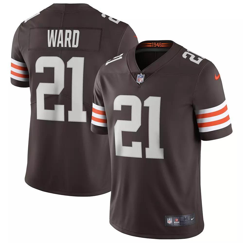 Men's Nike Denzel Ward Brown Cleveland Browns Vapor Limited Jersey, Size: 3XL Product Image