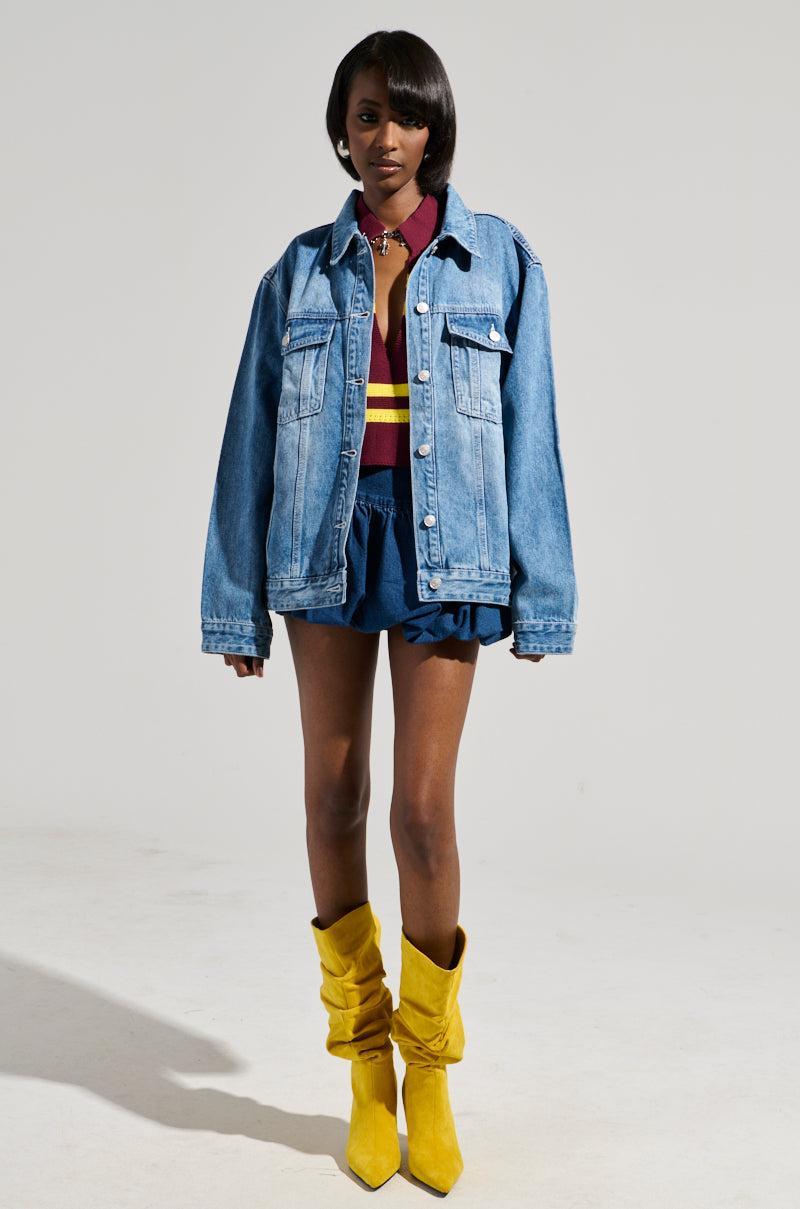 GOTTA GO OVERSIZED DENIM JACKET Product Image