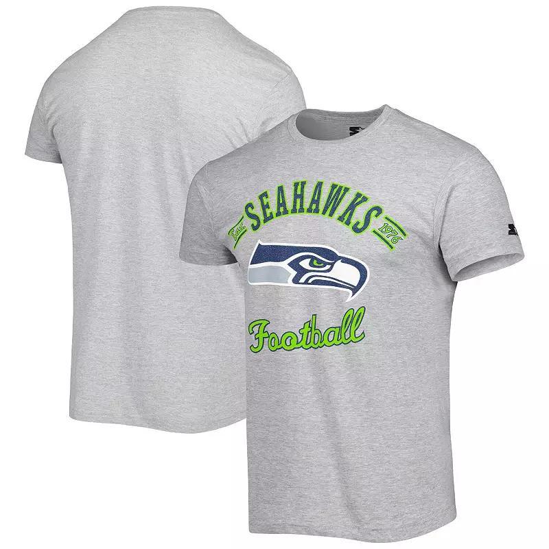 Men's Starter Heathered Gray Seattle Seahawks Prime Time T-Shirt, Size: Medium, Grey Product Image