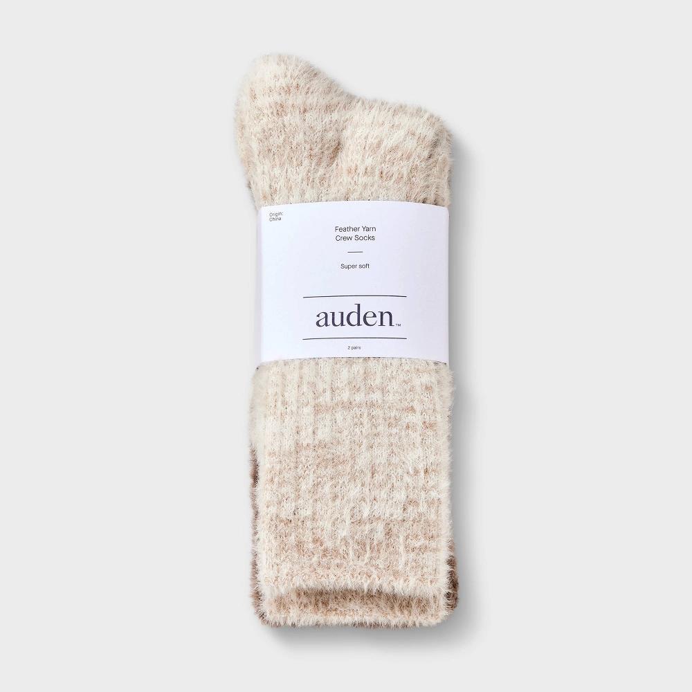 Women's 2pk Feather Cozy Crew Socks - Auden™ 4-10 Product Image