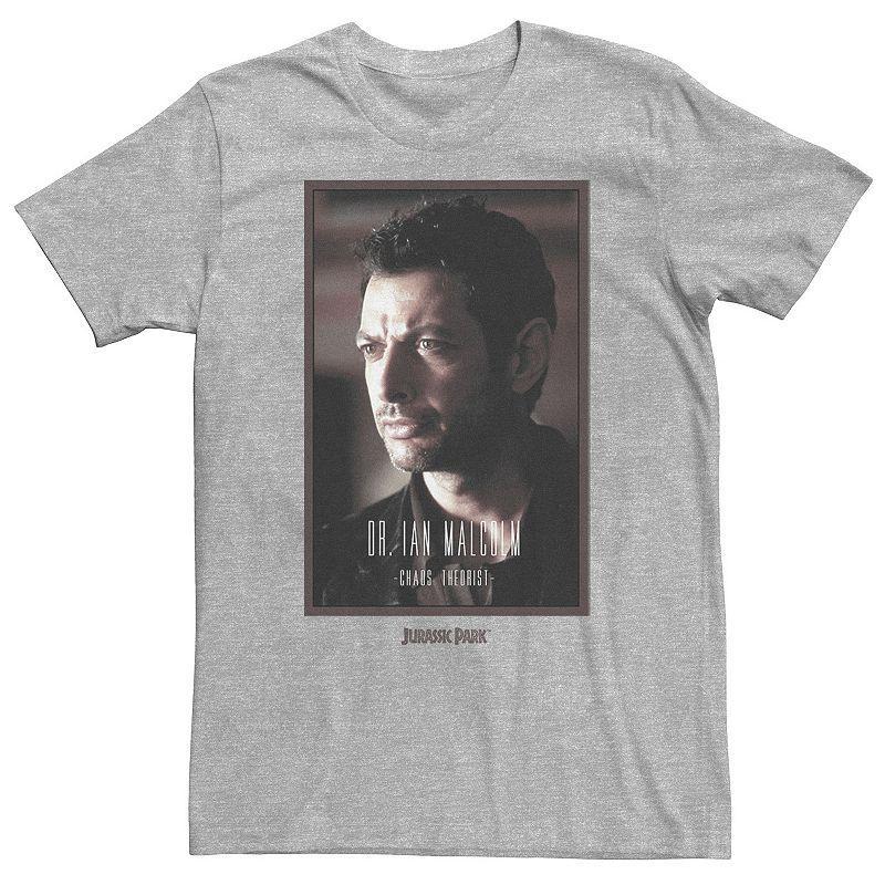 Big & Tall Jurassic Park Dr. Ian Malcolm Chaos Theorist Tee, Men's, Size: 4XL, Athletic Grey Product Image