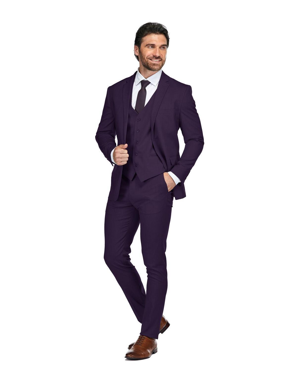 Gino Vitale Mens Skinny Fit Stretch 3-Piece Suit Product Image