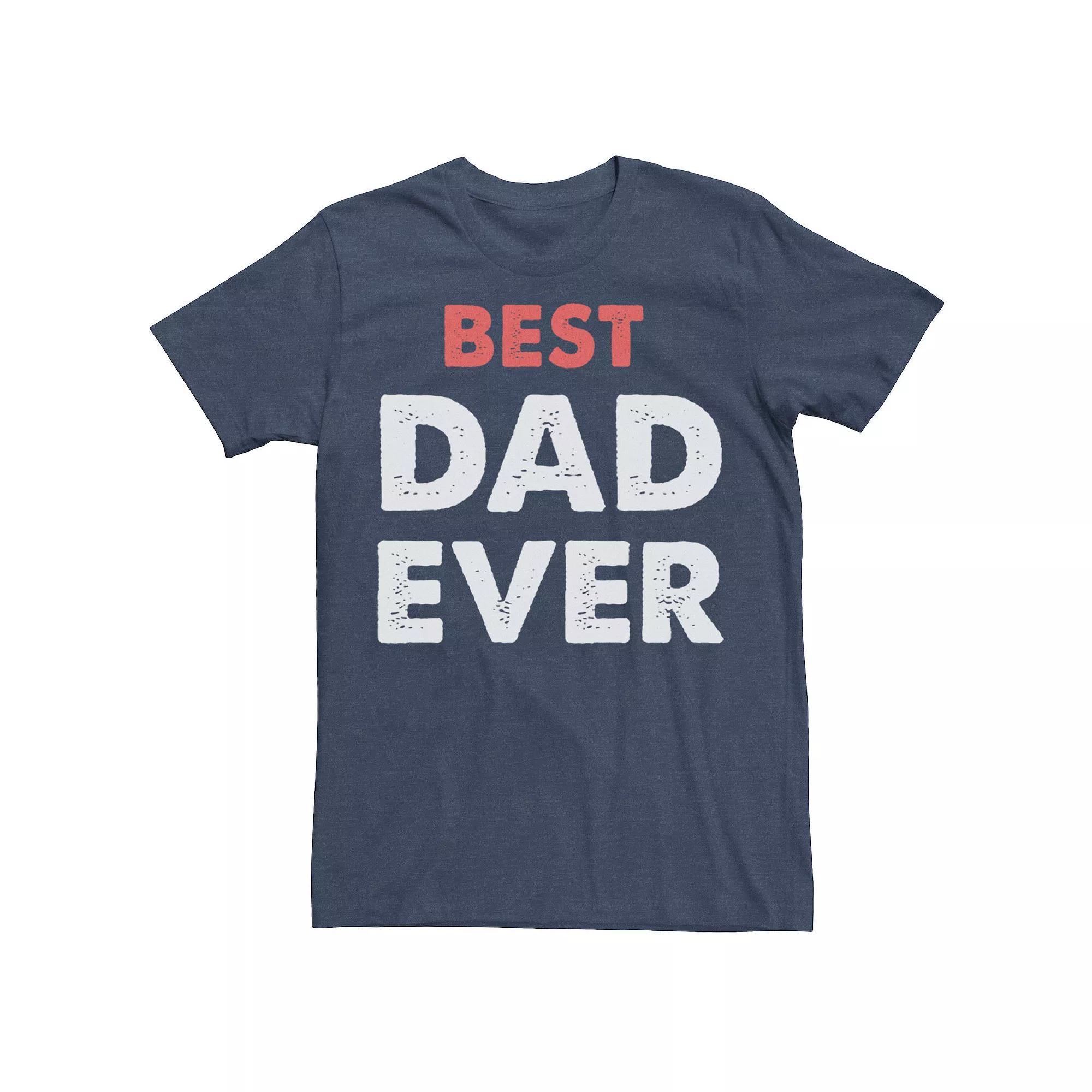 Men's Fifth Sun "Best Dad Ever" Bold Text Tee, Size: 3XL, Navy Grey Product Image