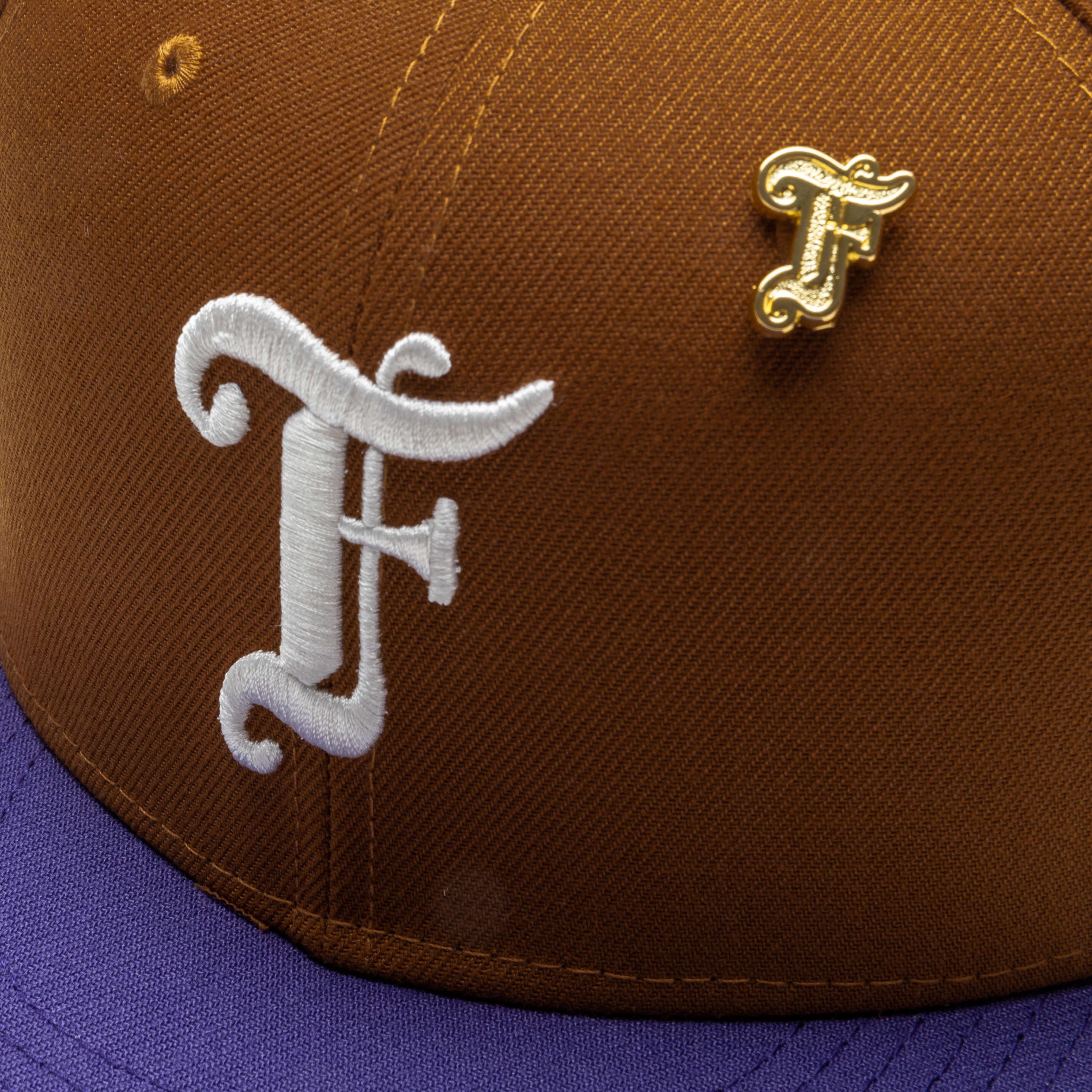 Feature x New Era Old English F Snapback - Peanut/New Orchid Male Product Image