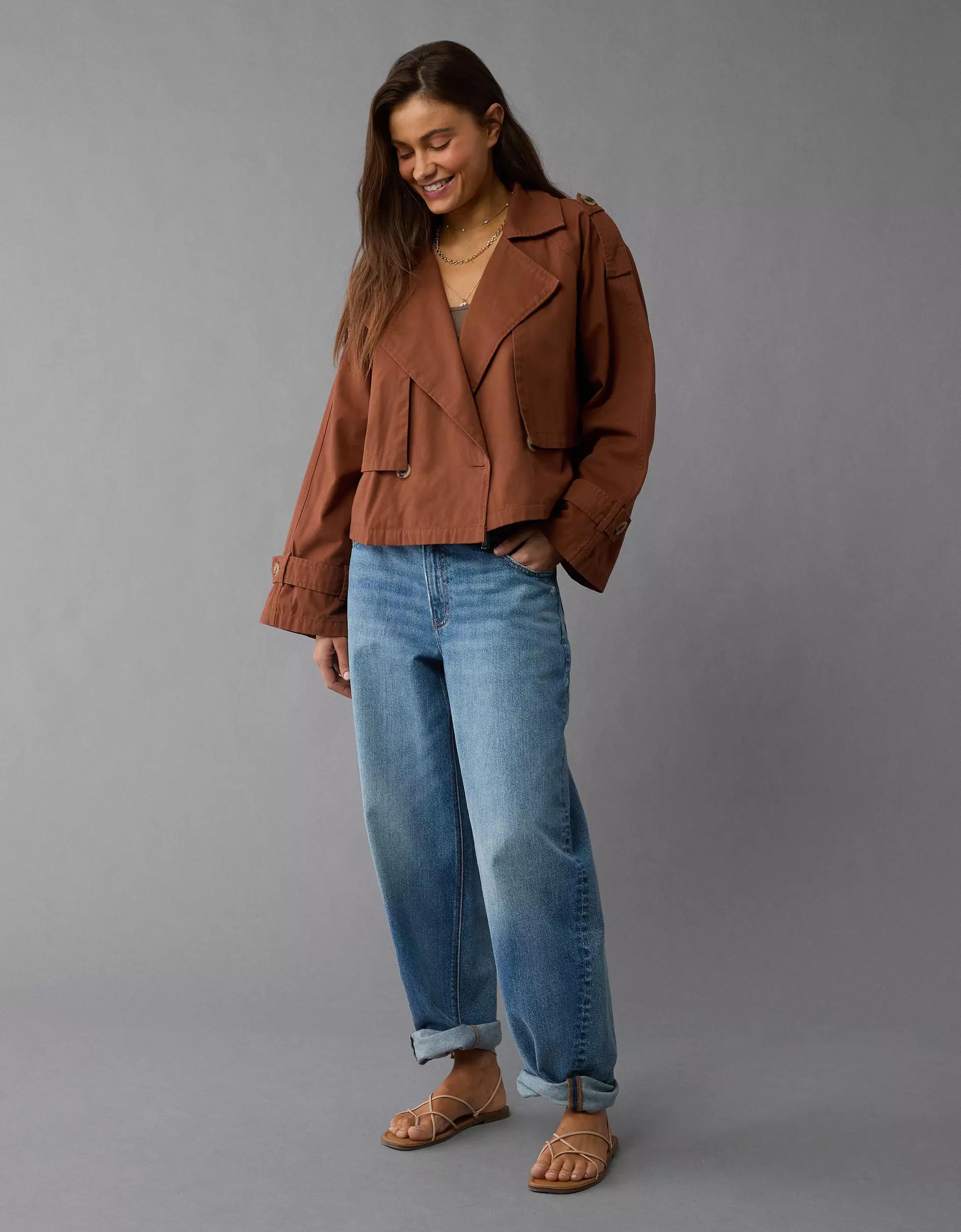 AE Cropped Trench Coat Product Image