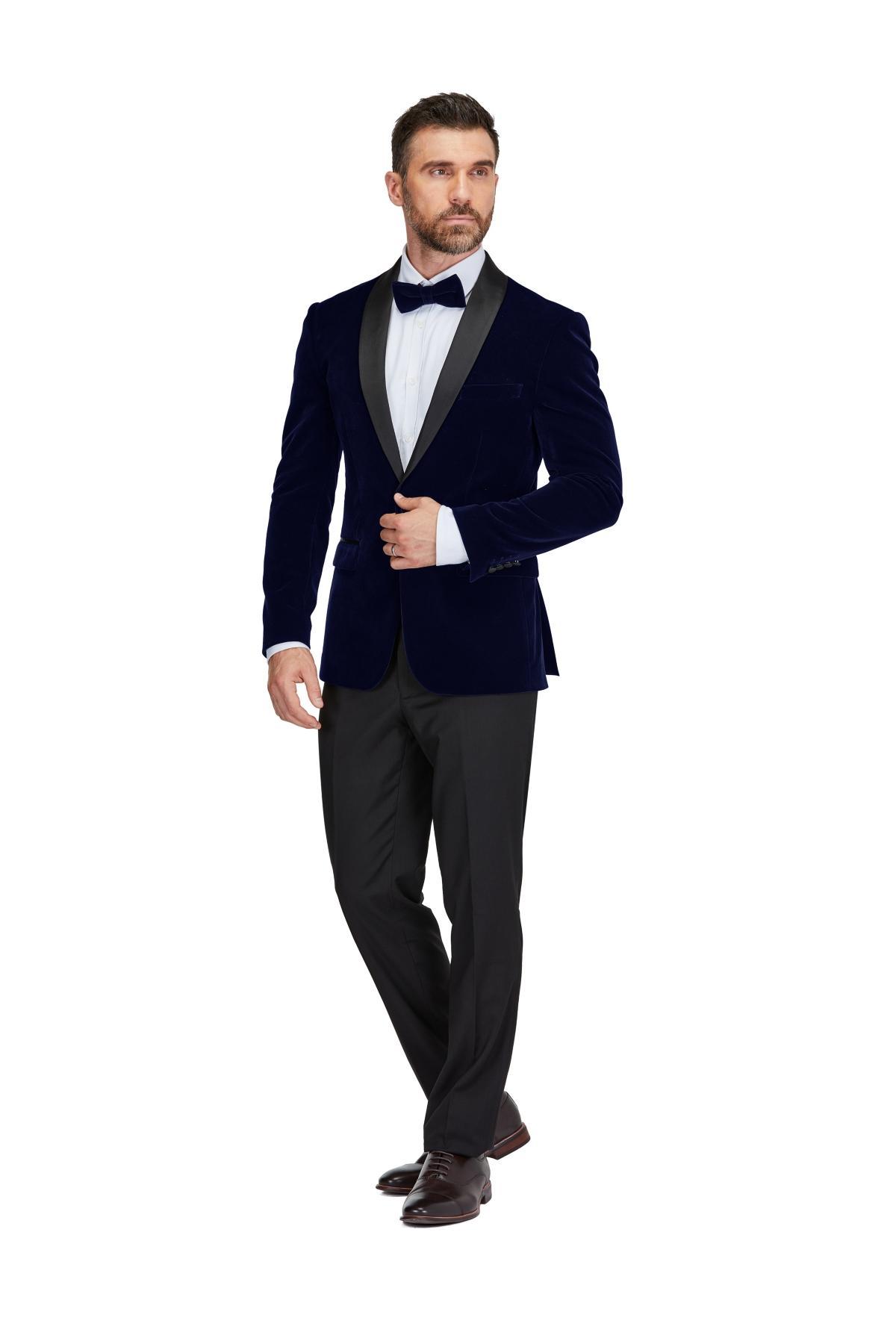 Gino Vitale Mens Slim-Fit Velvet Shawl Lapel Tuxedo Set Product Image