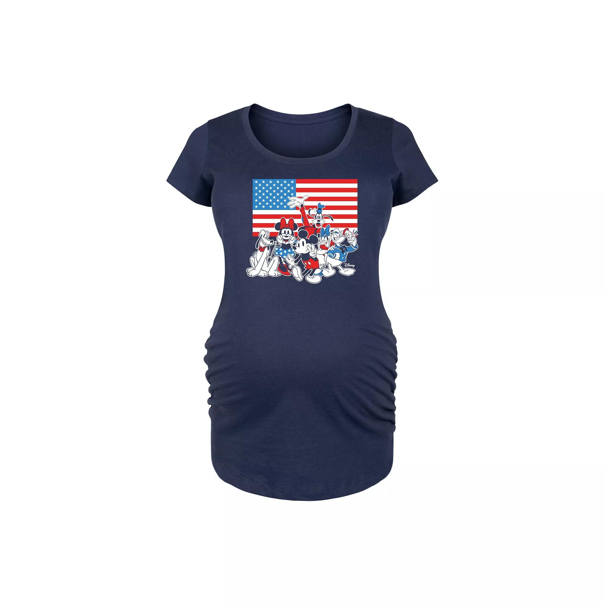Disney's Mickey Mouse & Friends Maternity Flag Graphic Tee, Women's,  Product Image