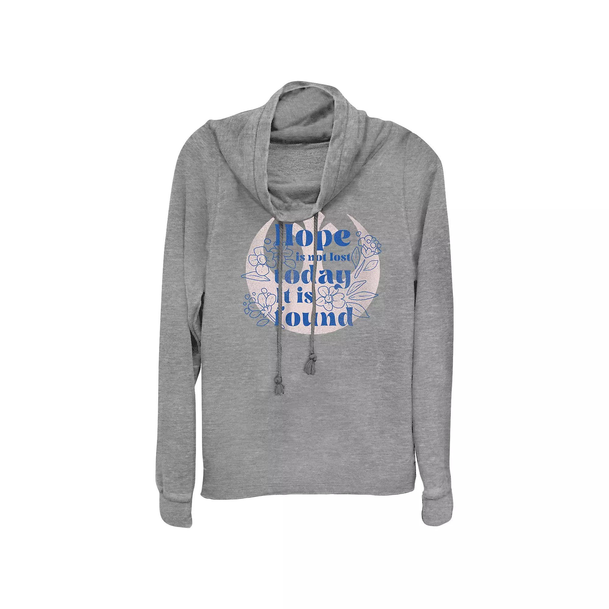 Juniors' Star Wars Hope Is Not Lost Cowlneck Graphic Lightweight Long Sleeve, Girl's,  Product Image