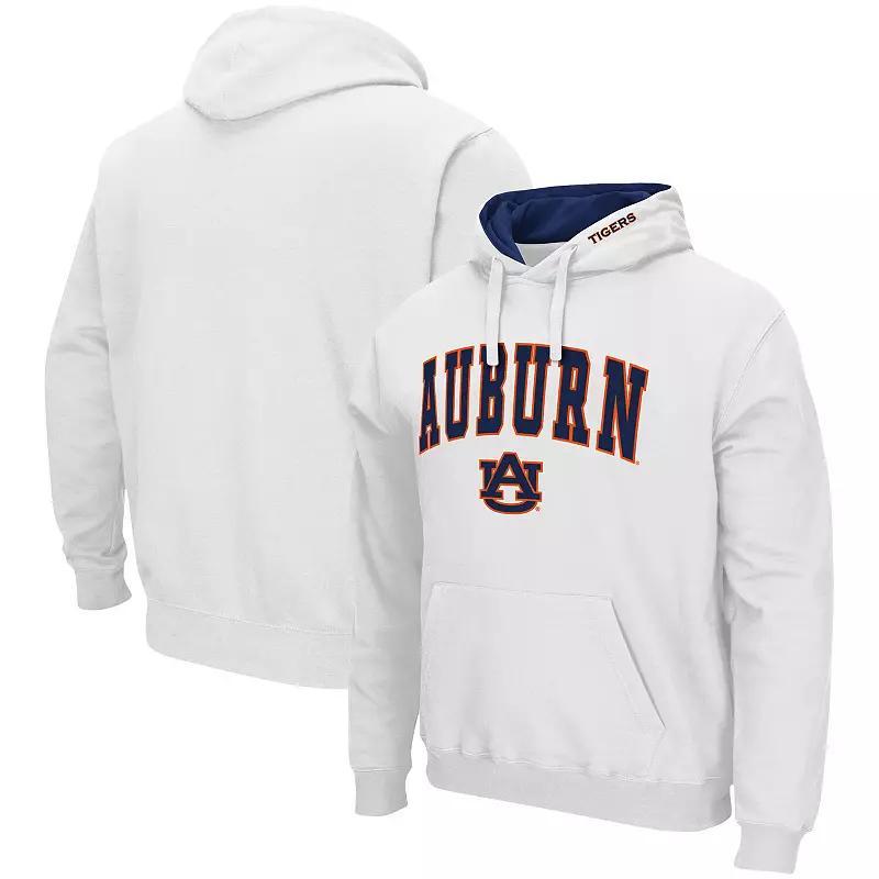 Men's Colosseum White Auburn Tigers Arch & Logo 3.0 Pullover Hoodie, Size: 2XL Product Image