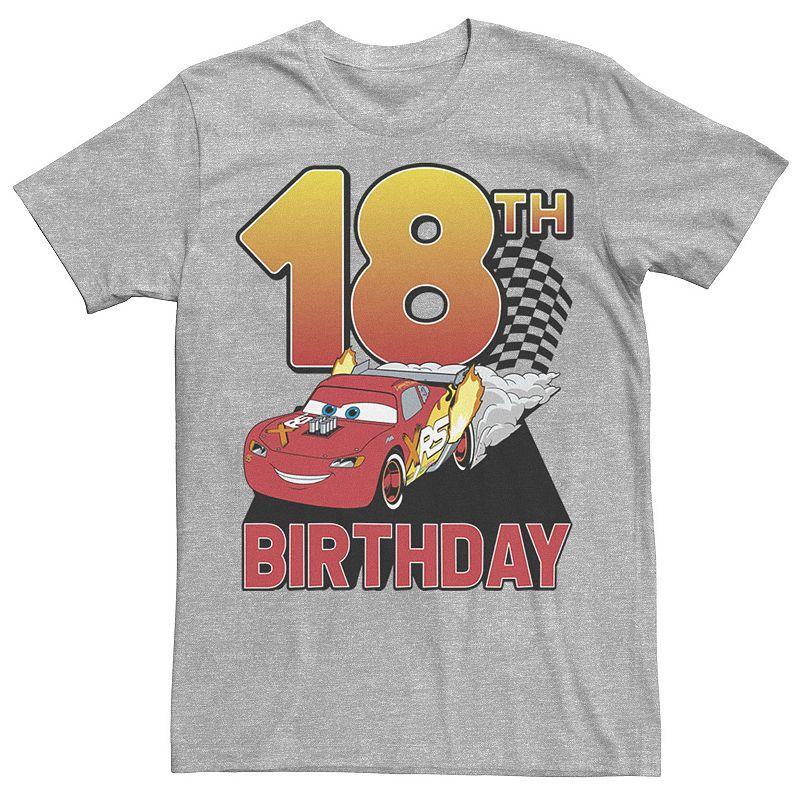 Disney / Pixars Car Lightning McQueen Mens 18th Birthday Racer Tee Athletic Grey Product Image