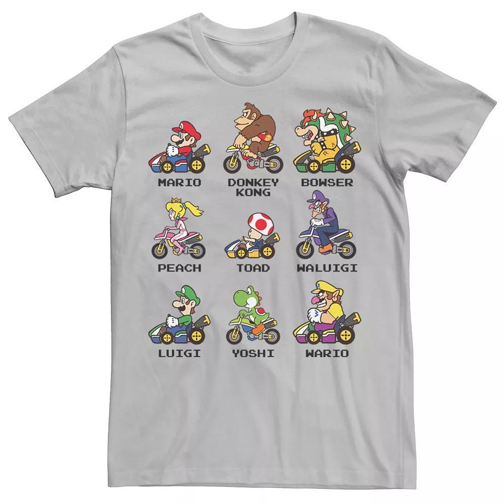 Men's Nintendo Mario Kart Racers Side View Names Tee,  Product Image