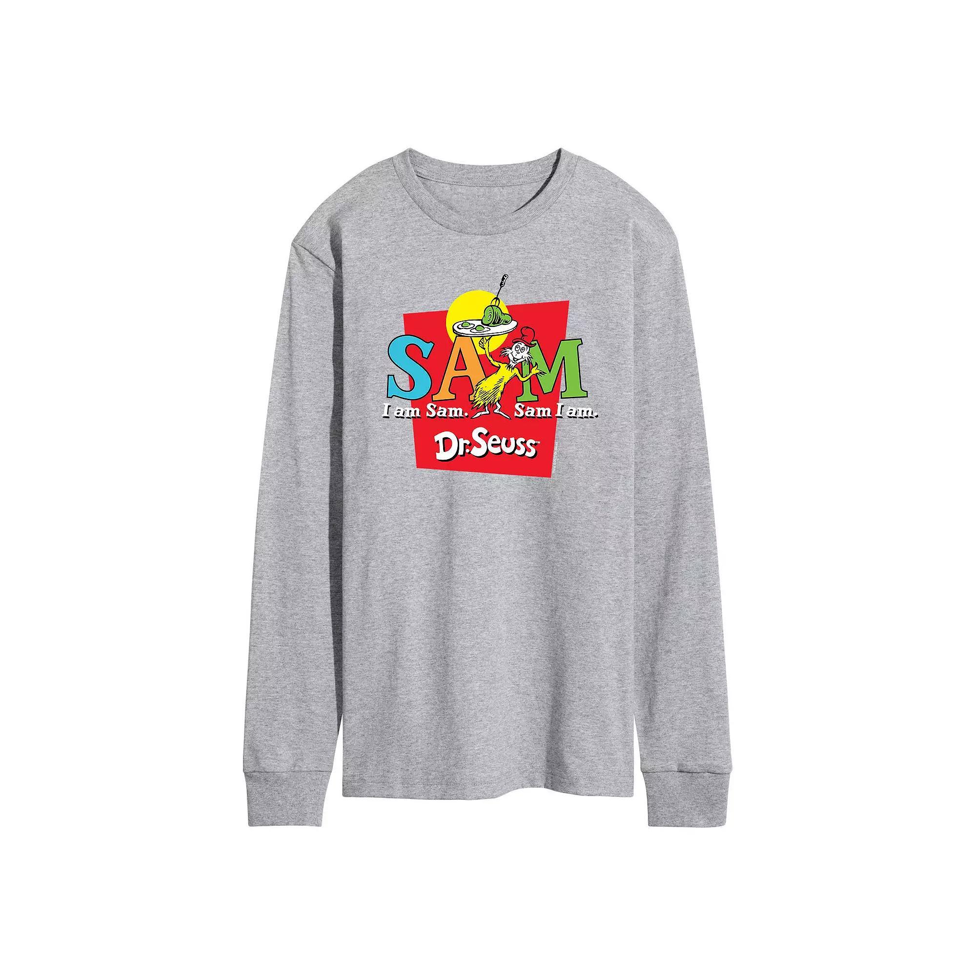 Men's Dr. Seuss Sam I Am Long-Sleeve Tee, Size: Medium, Gray Product Image