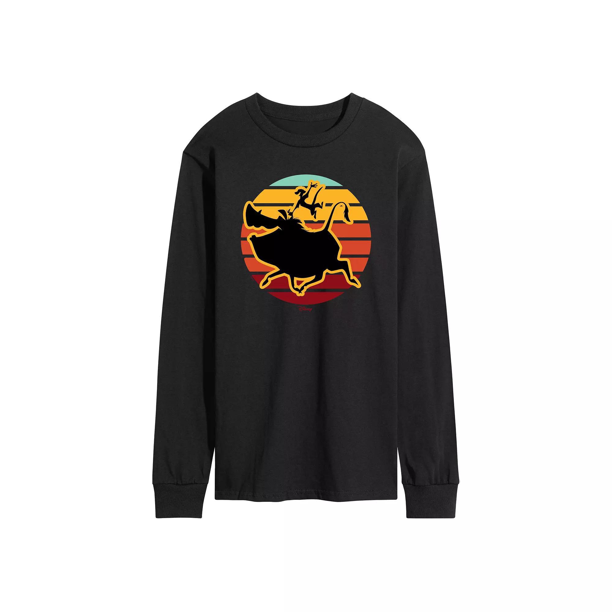 Disney's Lion King Timon & Pumba Men's Long Sleeve Graphic Tee,  Product Image