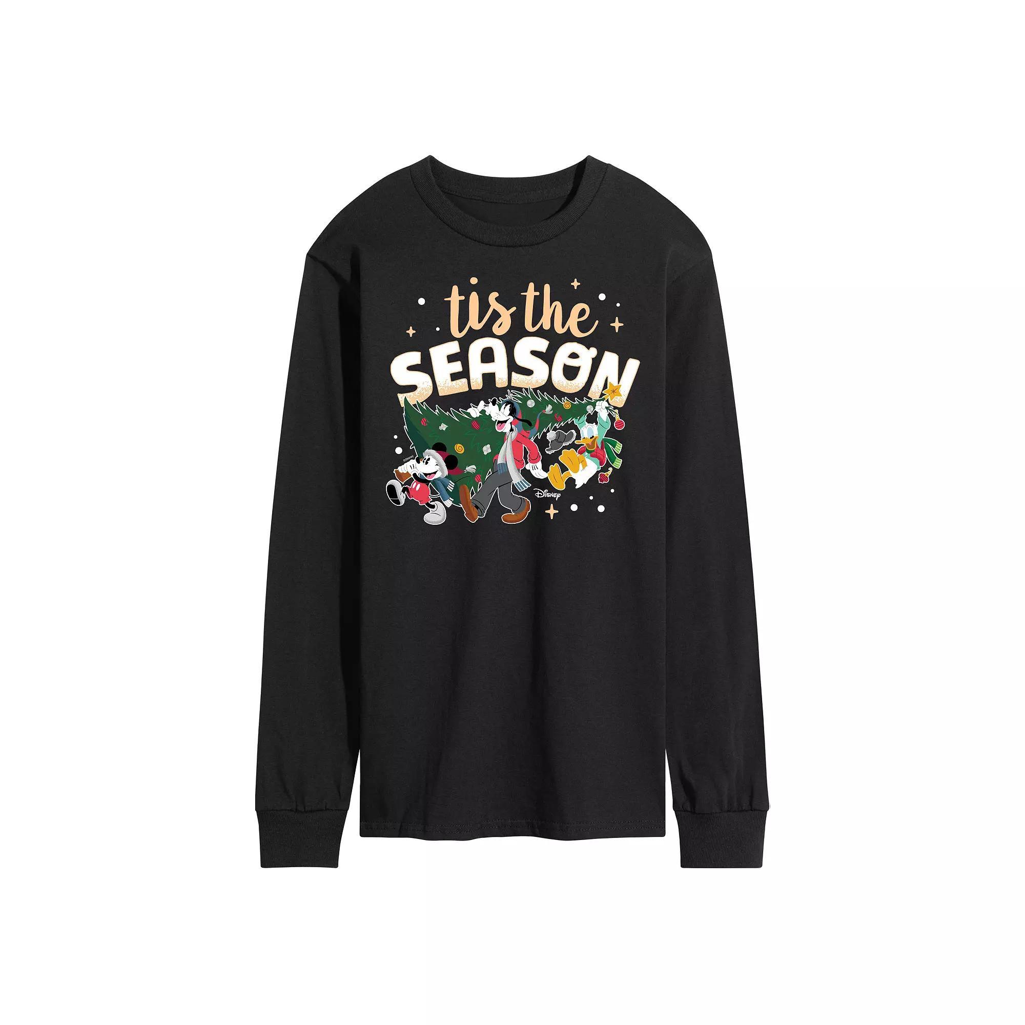 Disney's Mickey Mouse & Friends Men's 'Tis The Season Long Sleeve Graphic Tee,  Product Image