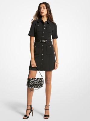 Stretch Crepe Belted Utility Dress Product Image