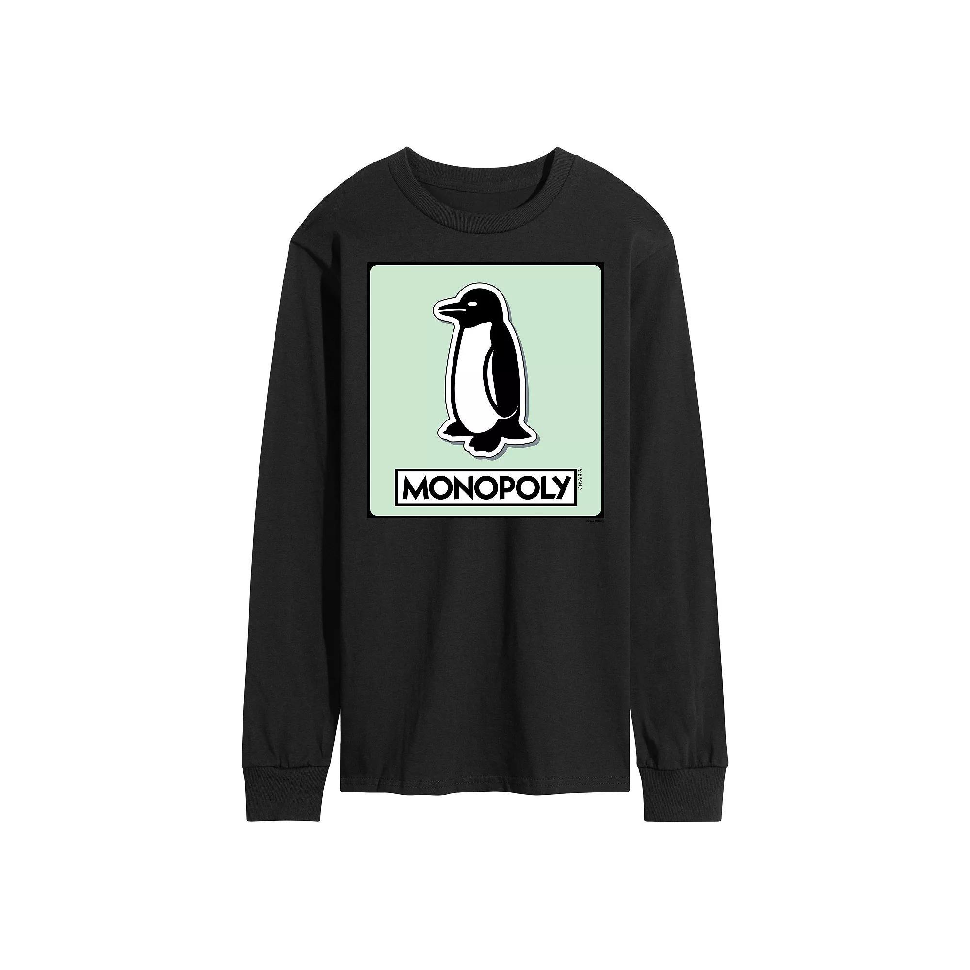 Men's Monopoly Penguin Game Token Long Sleeve Graphic Tee,  Product Image