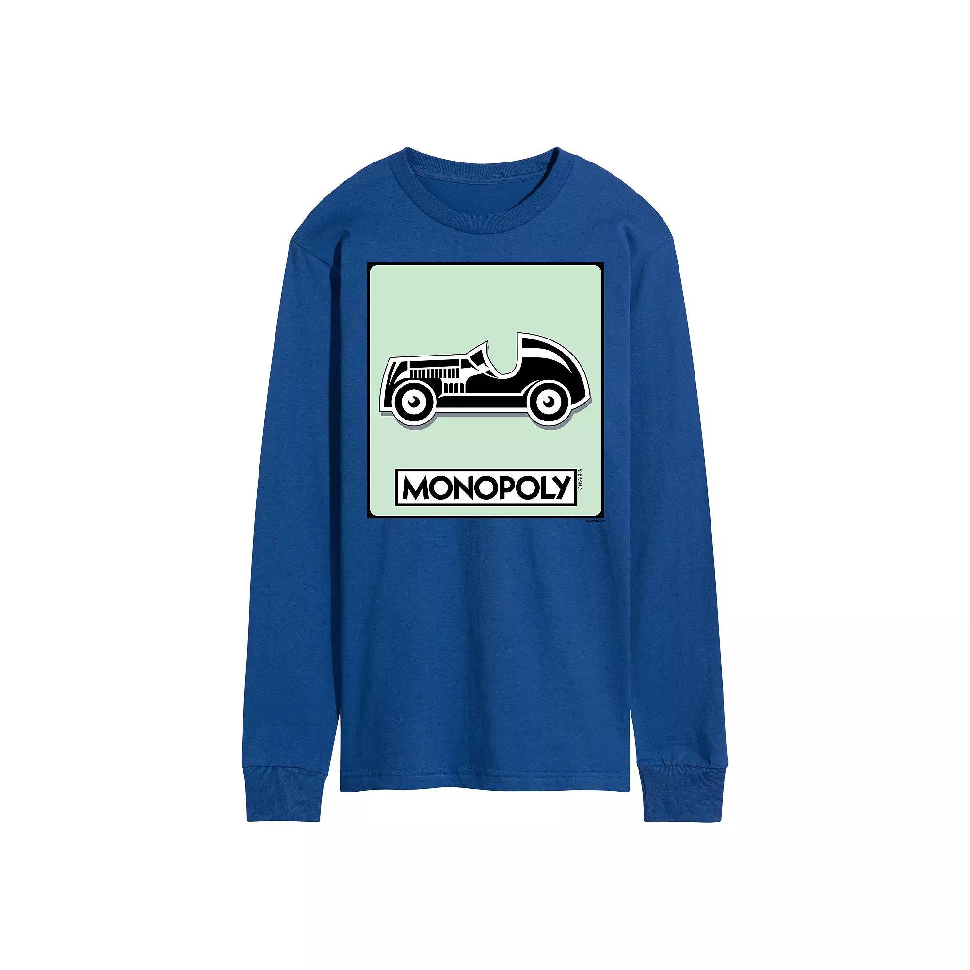 Men's Monopoly Car Game Token Long Sleeve Graphic Tee,  Product Image