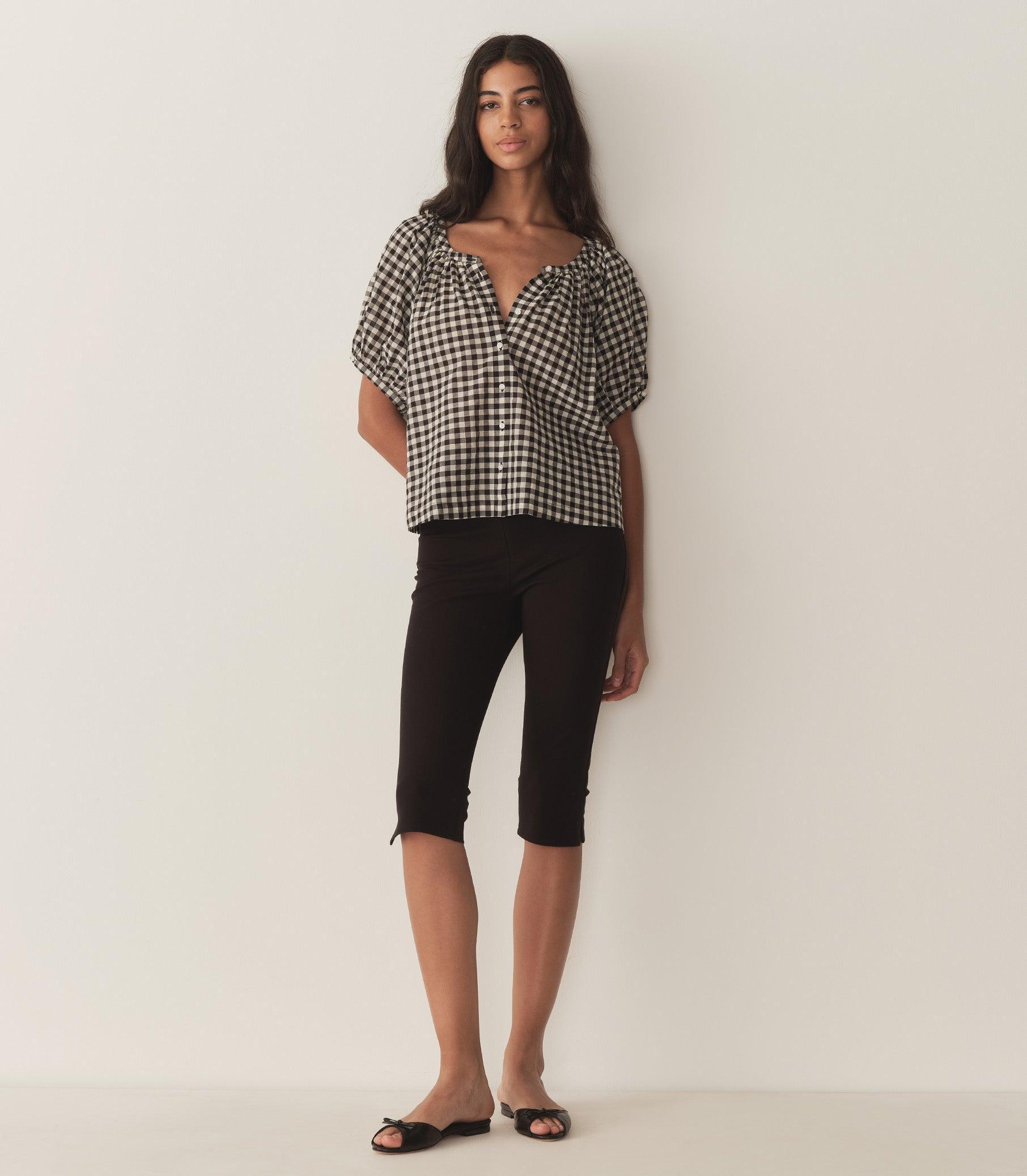 JUNE TOP -- NOIR GRETA GINGHAM Product Image