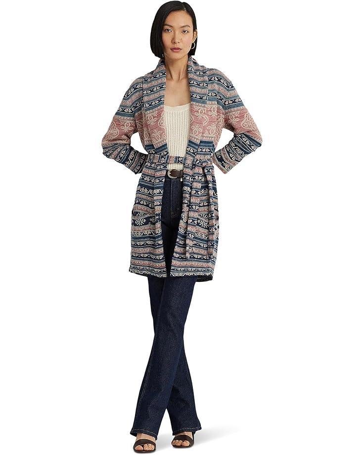 Long Sleeve Open Front Cardigan Fuzzy Space Dye Sweater Product Image