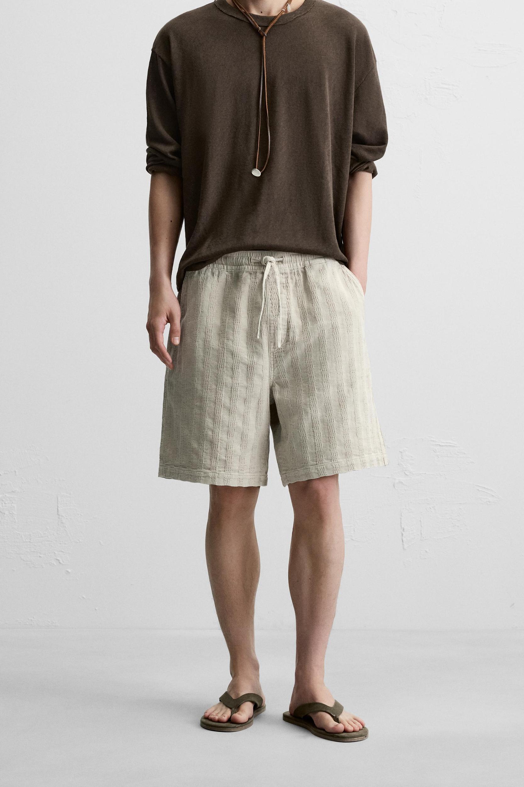 STRIPED JACQUARD SHORTS Product Image