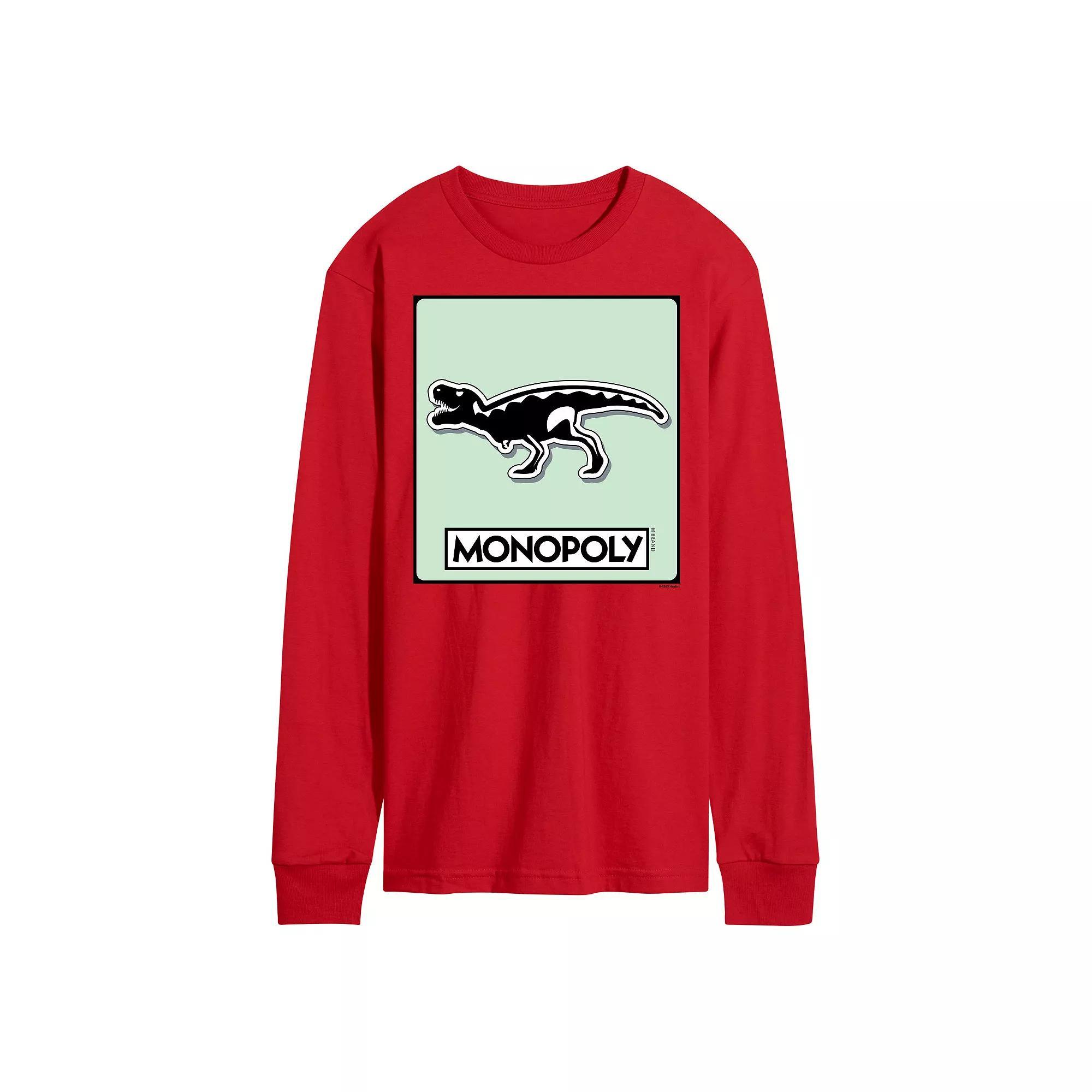 Men's Monopoly TRex Game Token Long Sleeve Graphic Tee,  Product Image