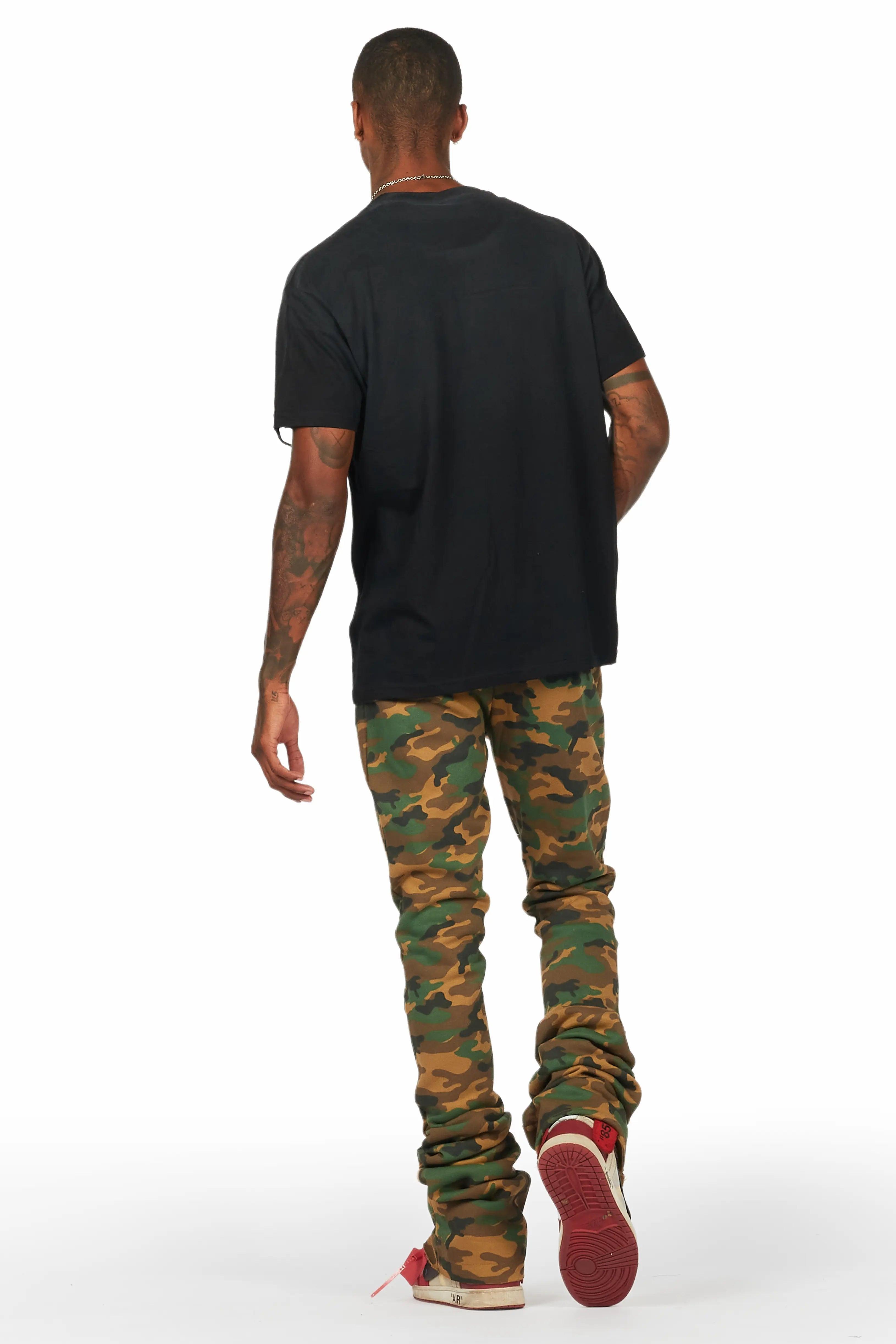 Callie Faded Camo Super Stacked Flare Pants Male Product Image