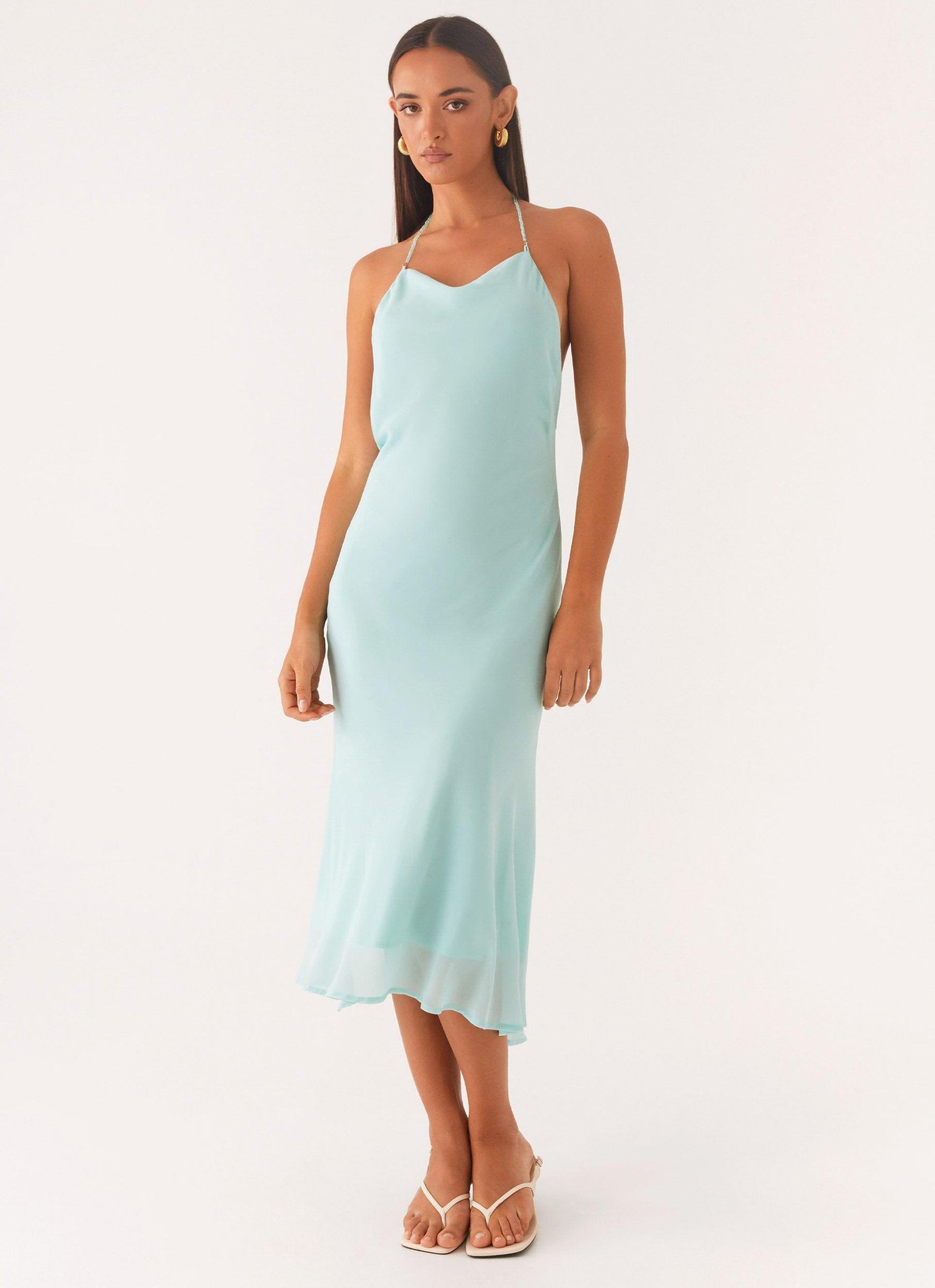 Deep Dive Midi Dress - Pale Blue Product Image