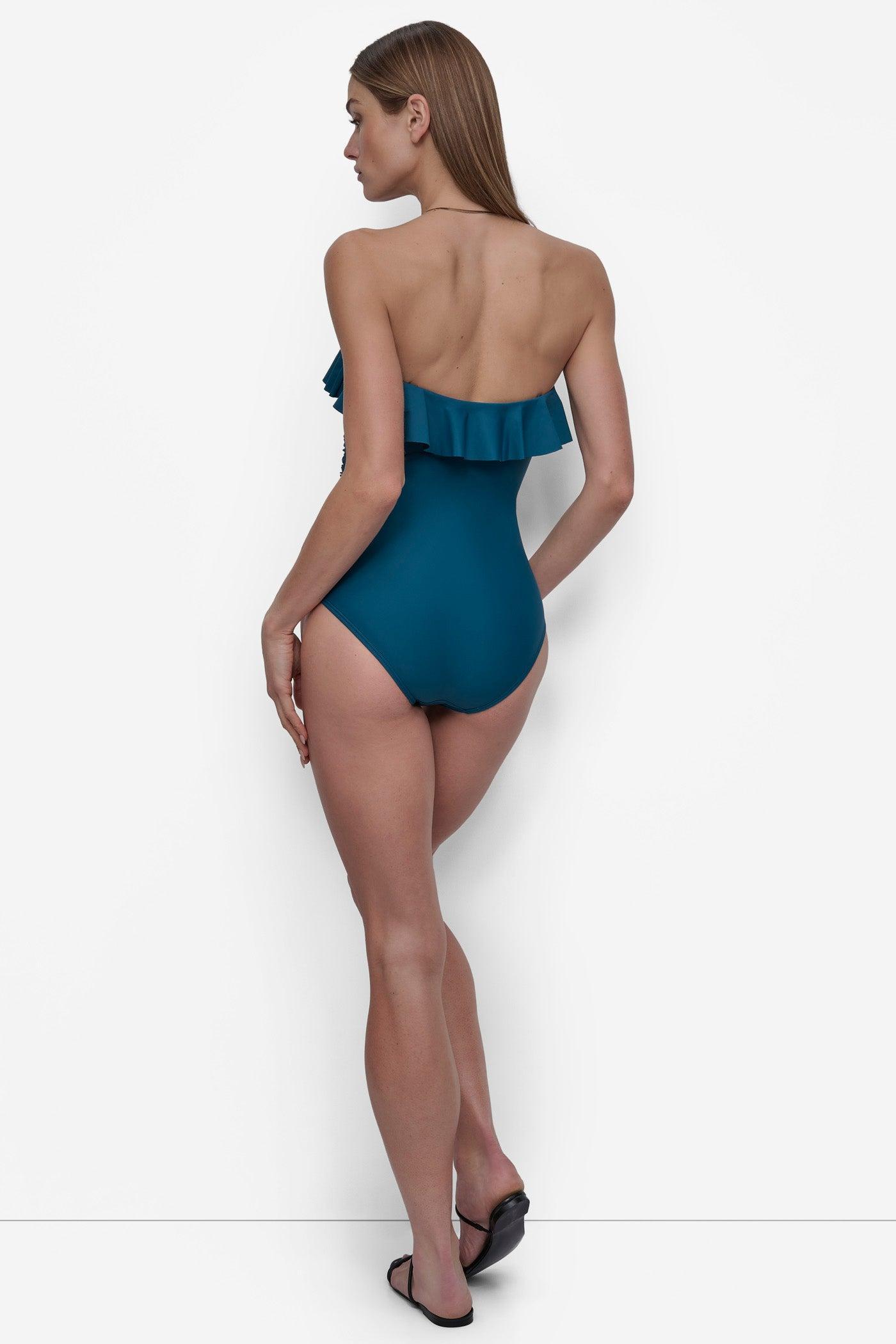 RUFFLED PINUP BANDEAU ONE PIECE Product Image