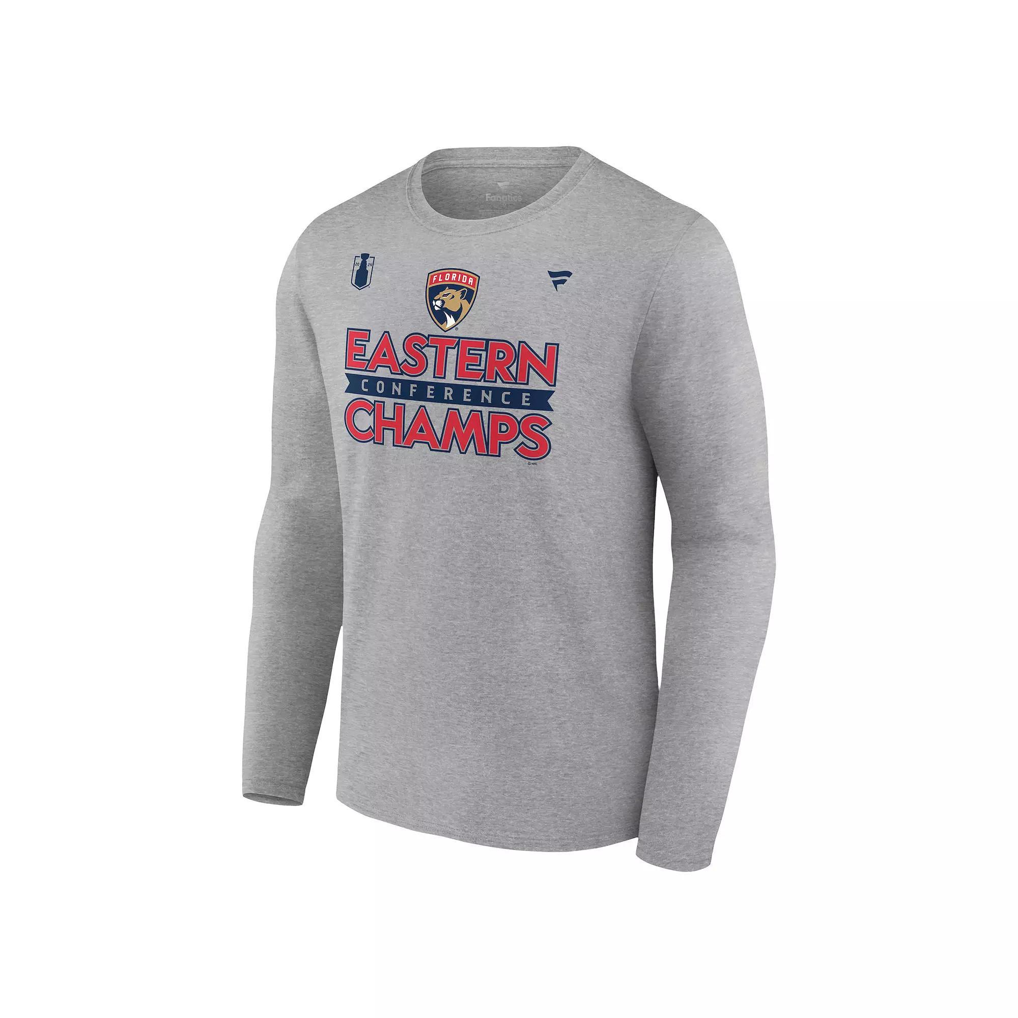 Men's Fanatics NHL Florida Panthers 2024 Conference Finals Champs Locker Room Long Sleeve Tee, Size: 5XL, Pnt Gray Product Image