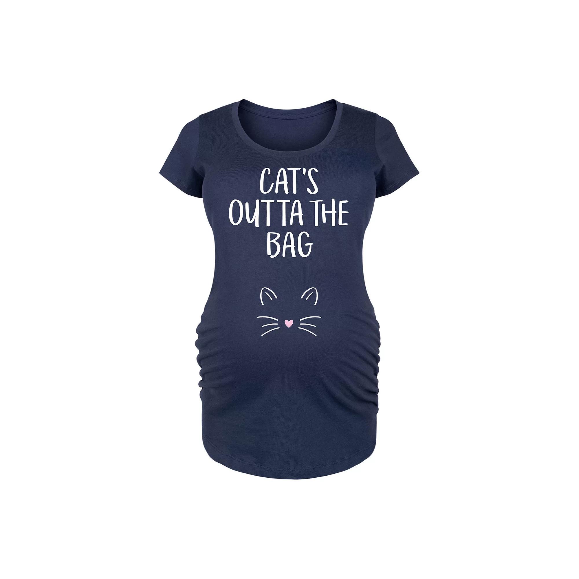 Maternity Cat's Outta The Bag Graphic Tee, Women's, Size: XL-Mat, Blue Product Image