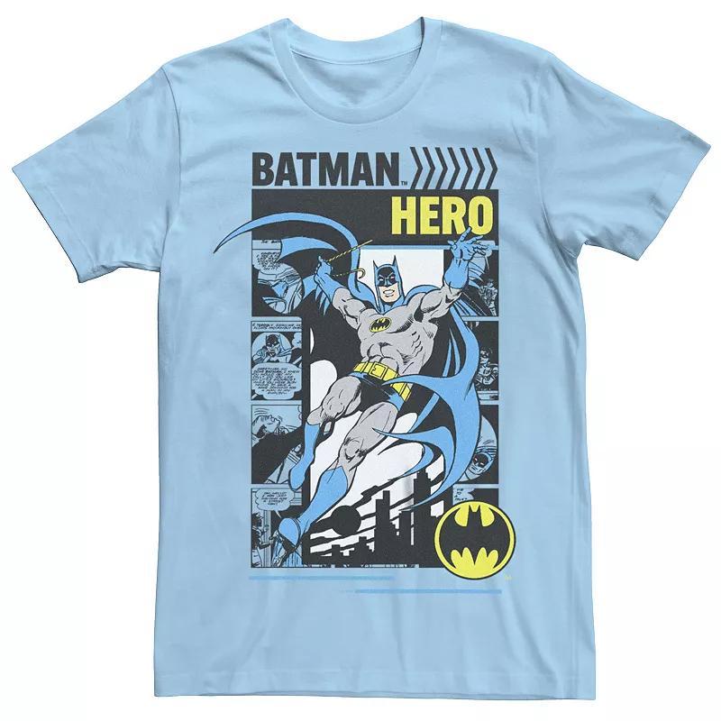 Men's Batman Hero Cover Graphic Tee, Size: XL, Light Blue Product Image